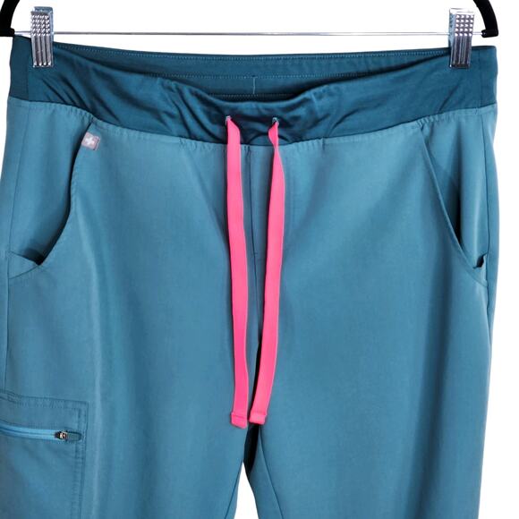 Figs High Waisted Zamora Jogger Scrub Pants Women's Medium Petite Hydrogreen - Picture 3 of 11